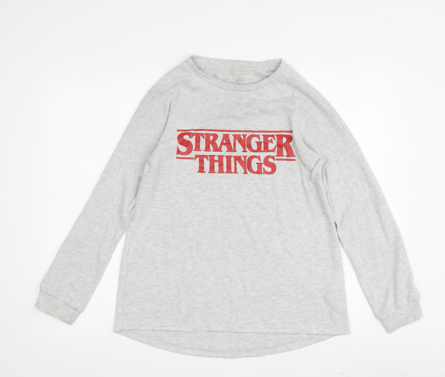 Womens UK Size XS Stranger Things Grey Basic T-Shirt