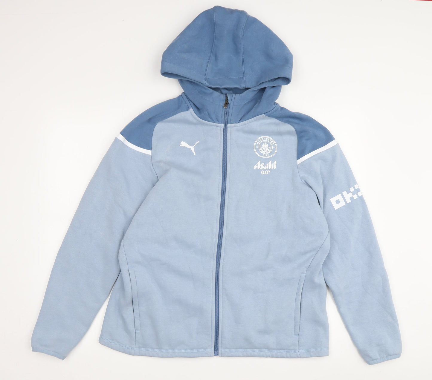 Puma Blue Full Zip Hoodie - Unisex L