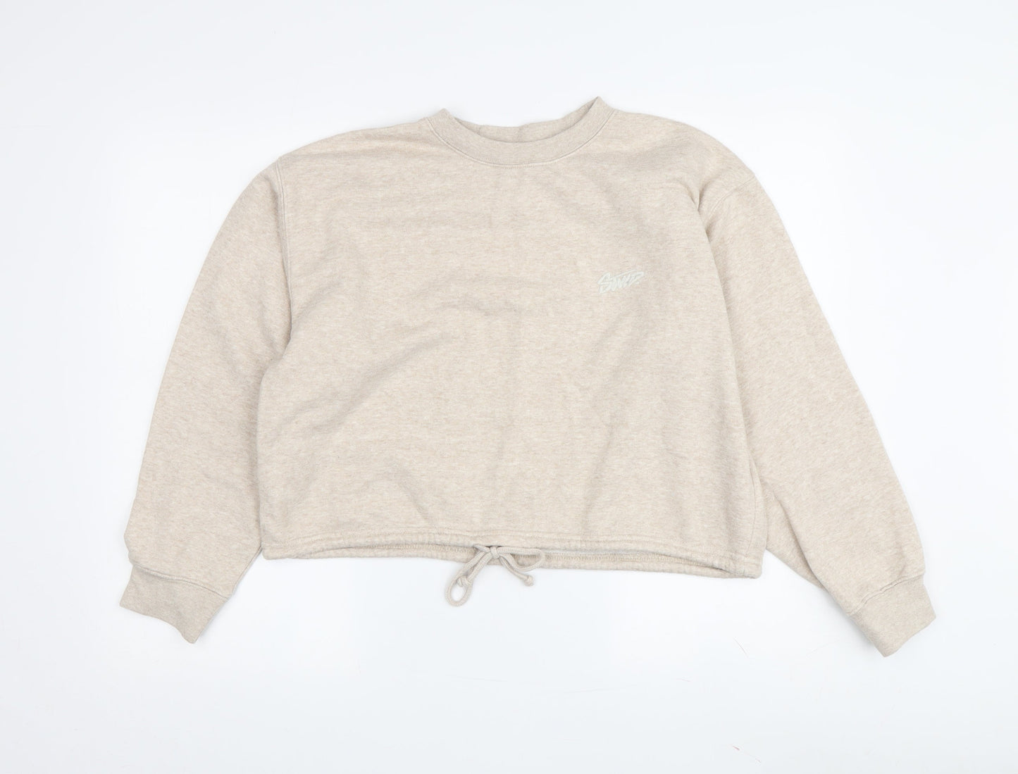 Womens UK Size S Pull&Bear Beige Pullover Sweatshirt