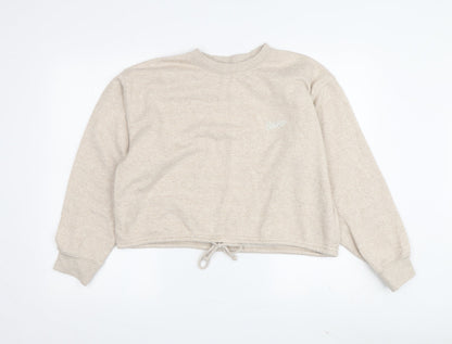 Womens UK Size S Pull&Bear Beige Pullover Sweatshirt