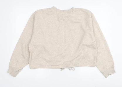 Womens UK Size S Pull&Bear Beige Pullover Sweatshirt