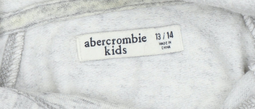 Abercrombie Kids Girls Grey Hoodie 13-14 Years with Moose Design