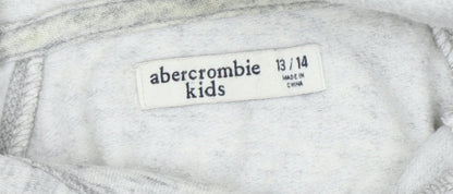 Abercrombie Kids Girls Grey Hoodie 13-14 Years with Moose Design
