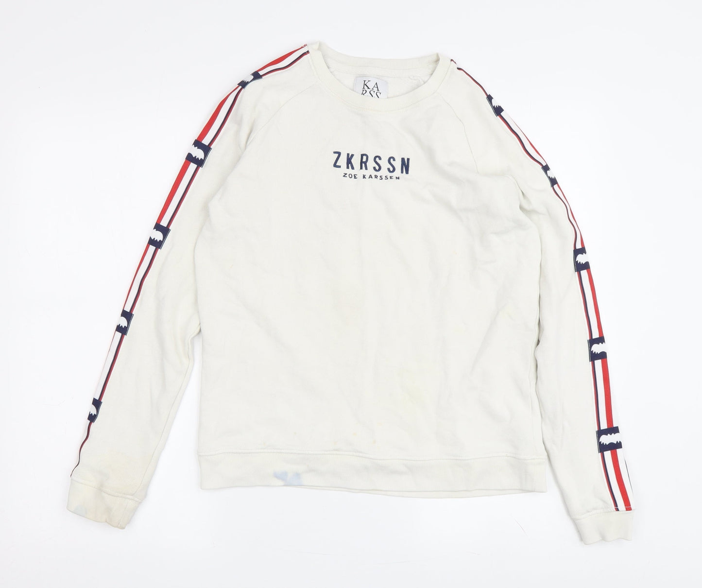 Zoe Karssen Women's Beige Logo XS Sweatshirt Pullover