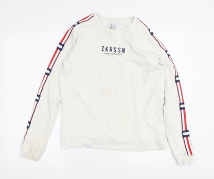 Zoe Karssen Women's Beige Logo XS Sweatshirt Pullover
