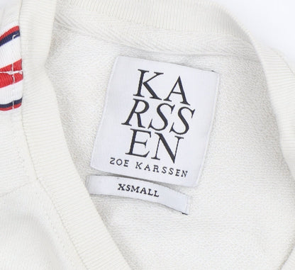 Zoe Karssen Women's Beige Logo XS Sweatshirt Pullover