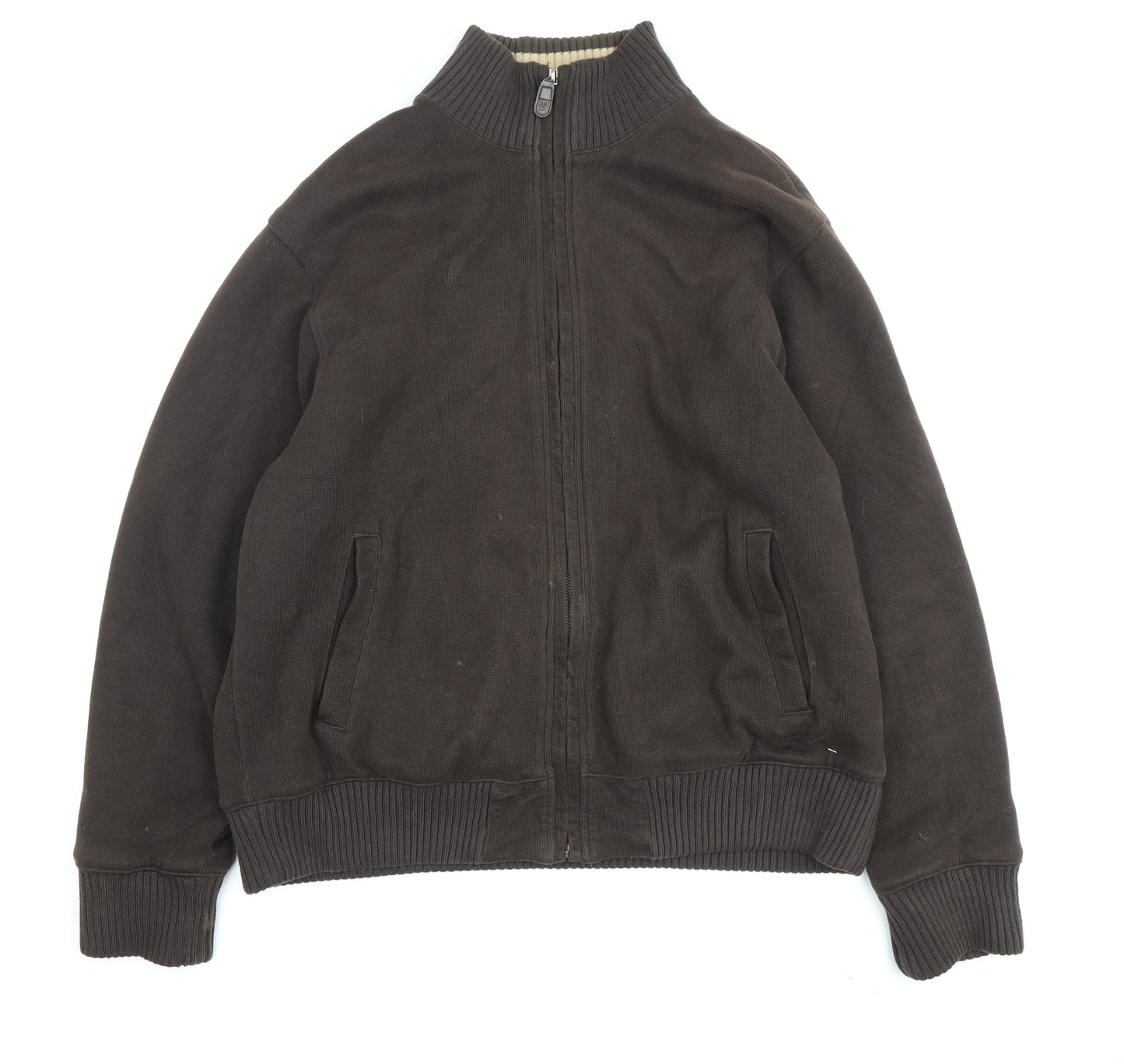 Mens UK Size L Marks and Spencer Brown Bomber Jacket