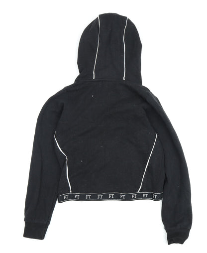 Firetrap Girls Black Hoodie, 13 Years, 100% Cotton, Piping Accents