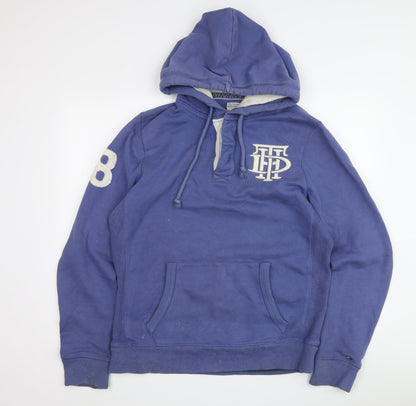Mens UK Size M Hilfiger Denim Blue Pullover Hoodie