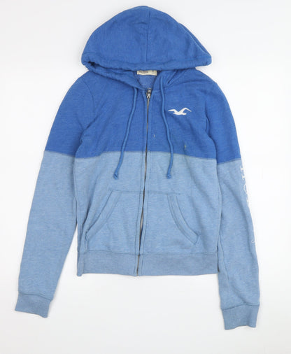 Hollister Boys Blue Full Zip Hoodie - XS, Cotton Blend