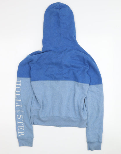 Hollister Boys Blue Full Zip Hoodie - XS, Cotton Blend