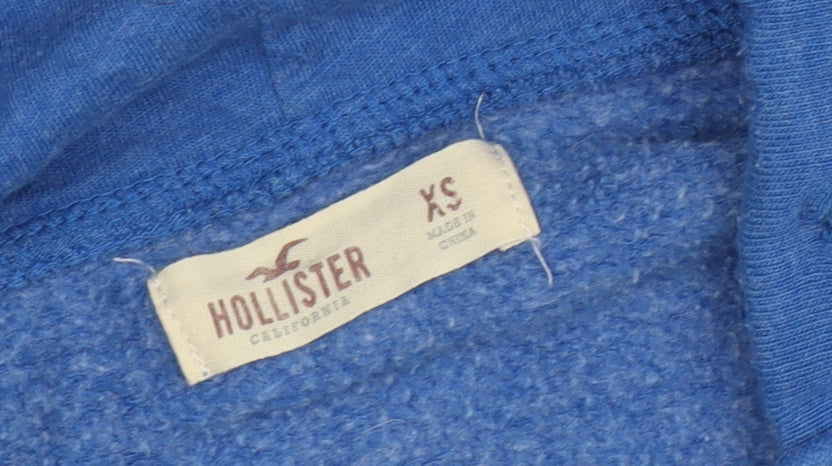 Hollister Boys Blue Full Zip Hoodie - XS, Cotton Blend