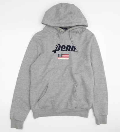 Mens UK Size S Penn Grey Pullover Hoodie