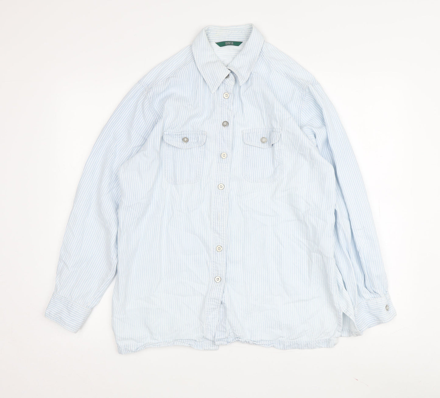 Womens UK Size 14 Marks and Spencer Blue  Button-Up