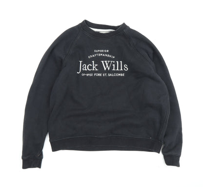Womens UK Size 16 Jack Wills Black Pullover Sweatshirt