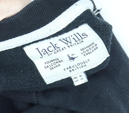 Womens UK Size 16 Jack Wills Black Pullover Sweatshirt