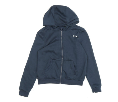 Slazenger Girls Blue Full Zip Hoodie 13 Years with Logo
