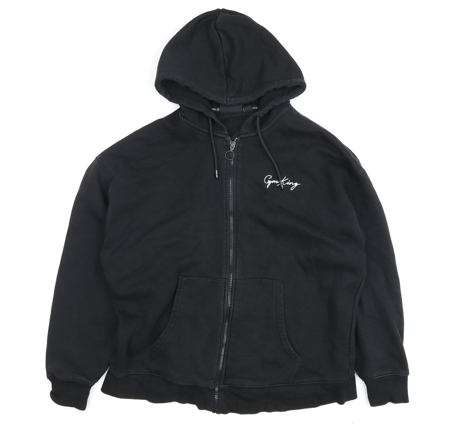 Mens UK Size L Gym King Black Full Zip Hoodie