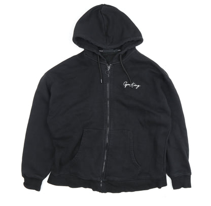 Mens UK Size L Gym King Black Full Zip Hoodie
