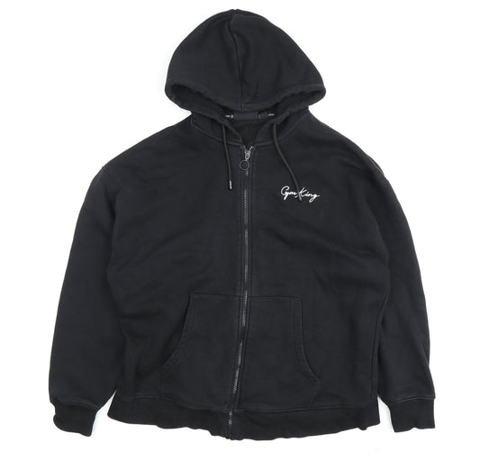 Mens UK Size L Gym King Black Full Zip Hoodie