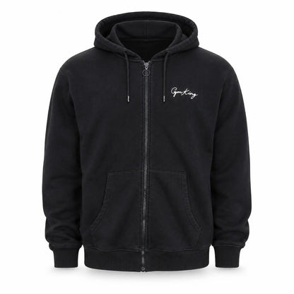 Mens UK Size L Gym King Black Full Zip Hoodie