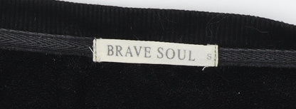 Unisex Adults UK Size S Brave Soul Black Jersey T-Shirt