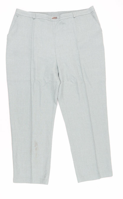 Womens UK Size 22 Honor Millburn Regular Fit Dress Pants Grey Trousers
