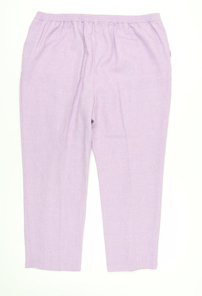 Womens UK Size 22 Honor Millburn Regular Fit Dress Pants Purple Trousers