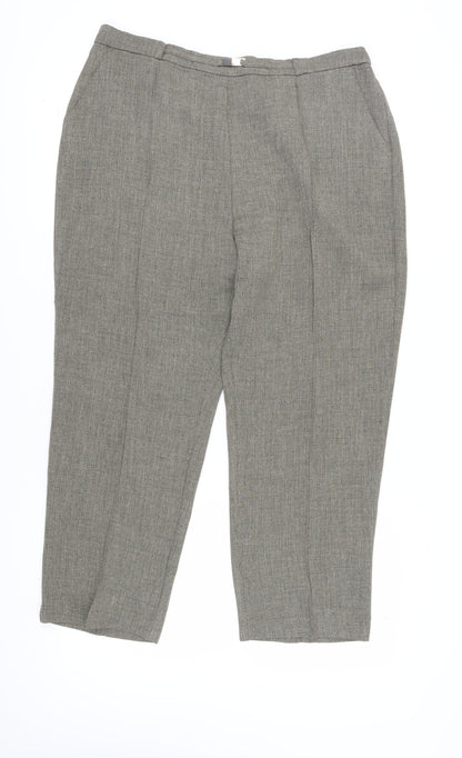 Womens UK Size 22 Honor Millburn Classic Fit Straight Grey Trousers