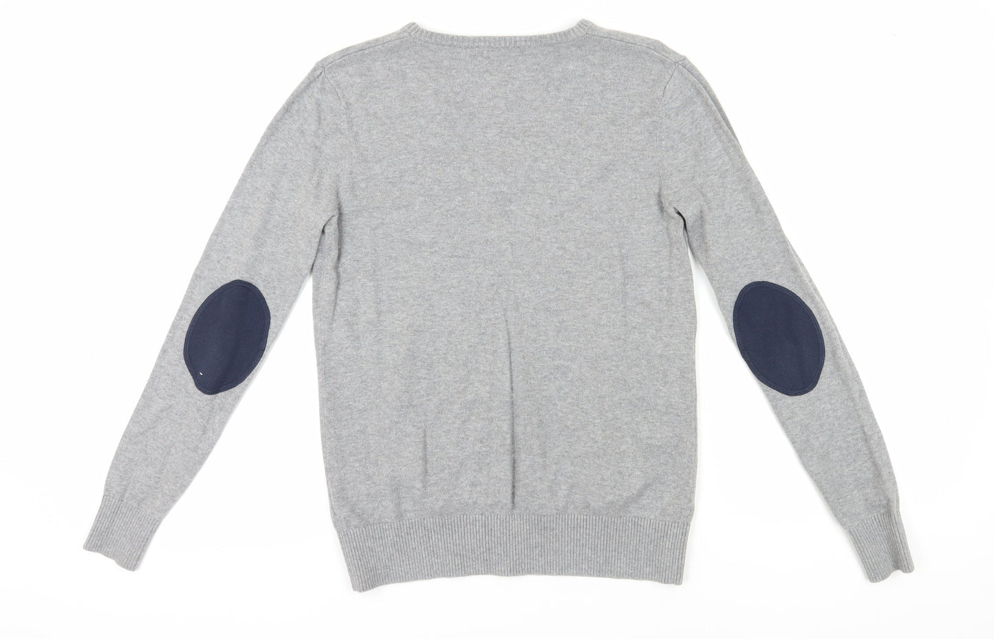 Henri Lloyd Men's Grey V-Neck Cotton Pullover Jumper M