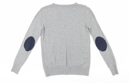 Henri Lloyd Men's Grey V-Neck Cotton Pullover Jumper M