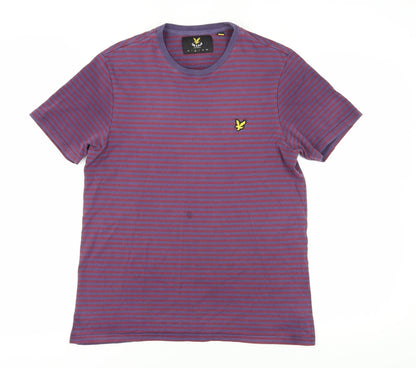 Lyle & Scott Men’s Purple Striped Cotton T-Shirt M