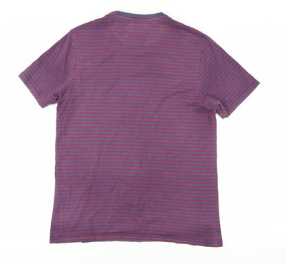 Lyle & Scott Men’s Purple Striped Cotton T-Shirt M