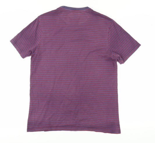 Lyle & Scott Men’s Purple Striped Cotton T-Shirt M
