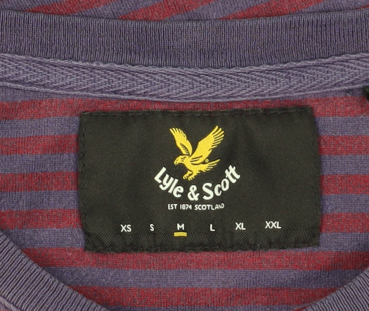 Lyle & Scott Men’s Purple Striped Cotton T-Shirt M