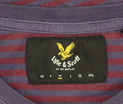 Lyle & Scott Men’s Purple Striped Cotton T-Shirt M