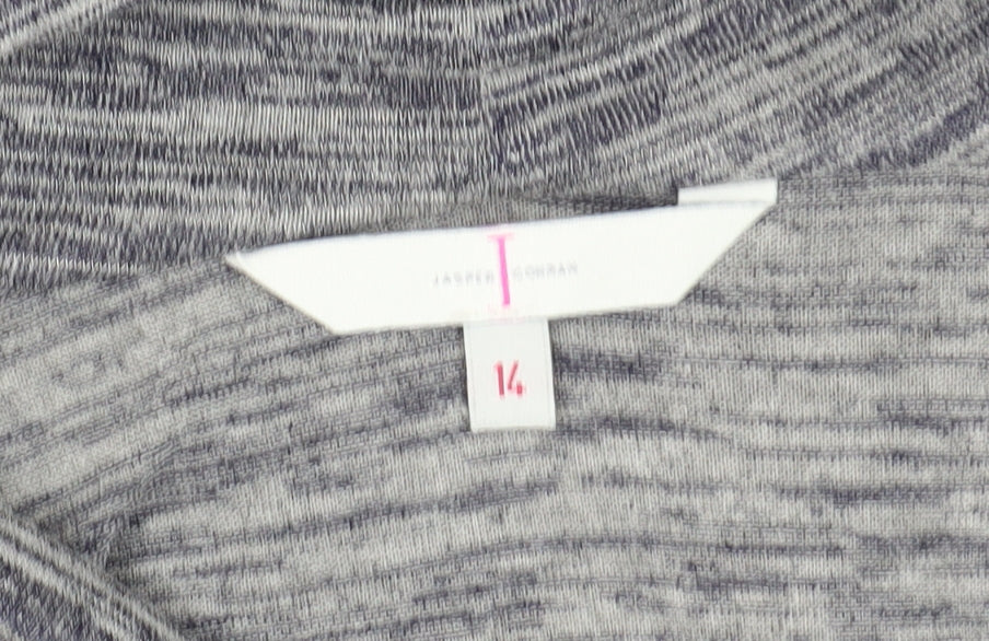 Jasper Conran Women's Grey Striped T-Shirt, Size 14, Casual