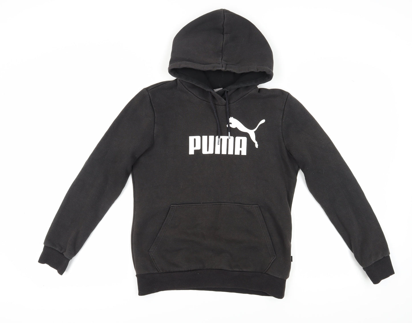 Puma Unisex Black Hoodie, Size 5, Logo Accents