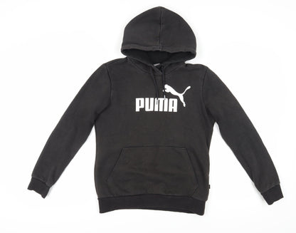 Puma Unisex Black Hoodie, Size 5, Logo Accents