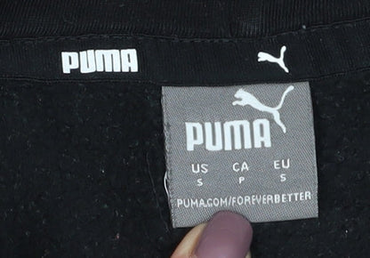 Puma Unisex Black Hoodie, Size 5, Logo Accents