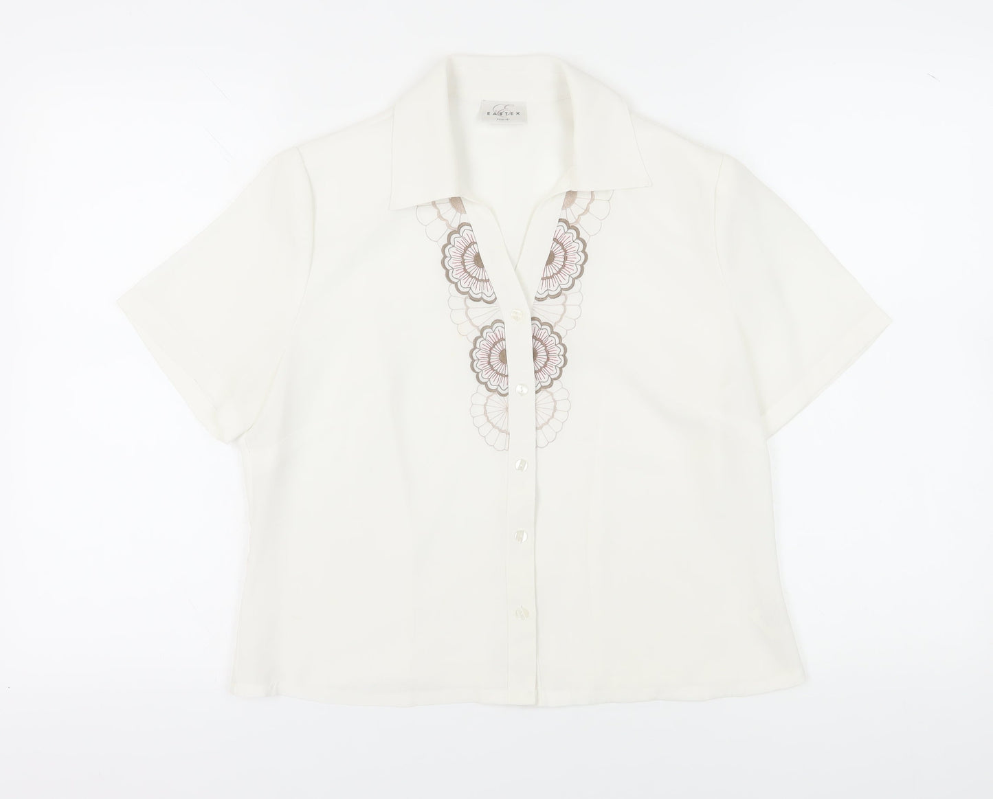 Womens UK Size 14 Eastex White  Button-Up