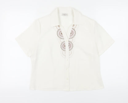 Womens UK Size 14 Eastex White  Button-Up