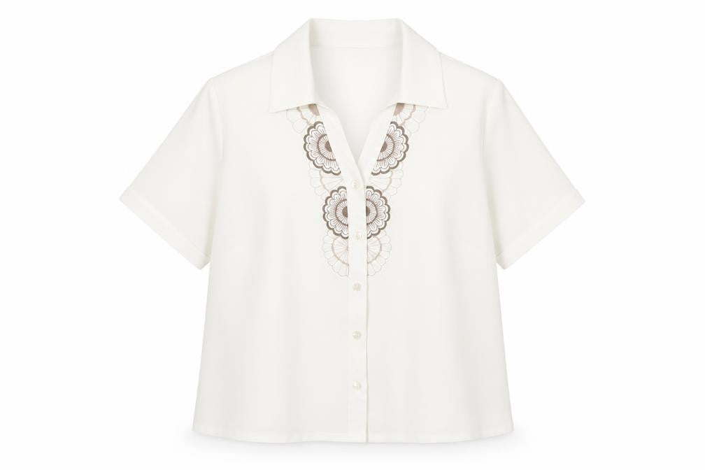 Womens UK Size 14 Eastex White  Button-Up