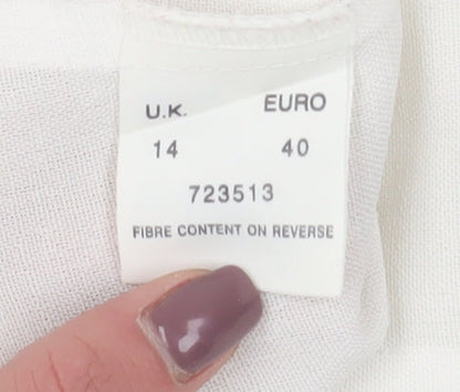 Womens UK Size 14 Eastex White  Button-Up