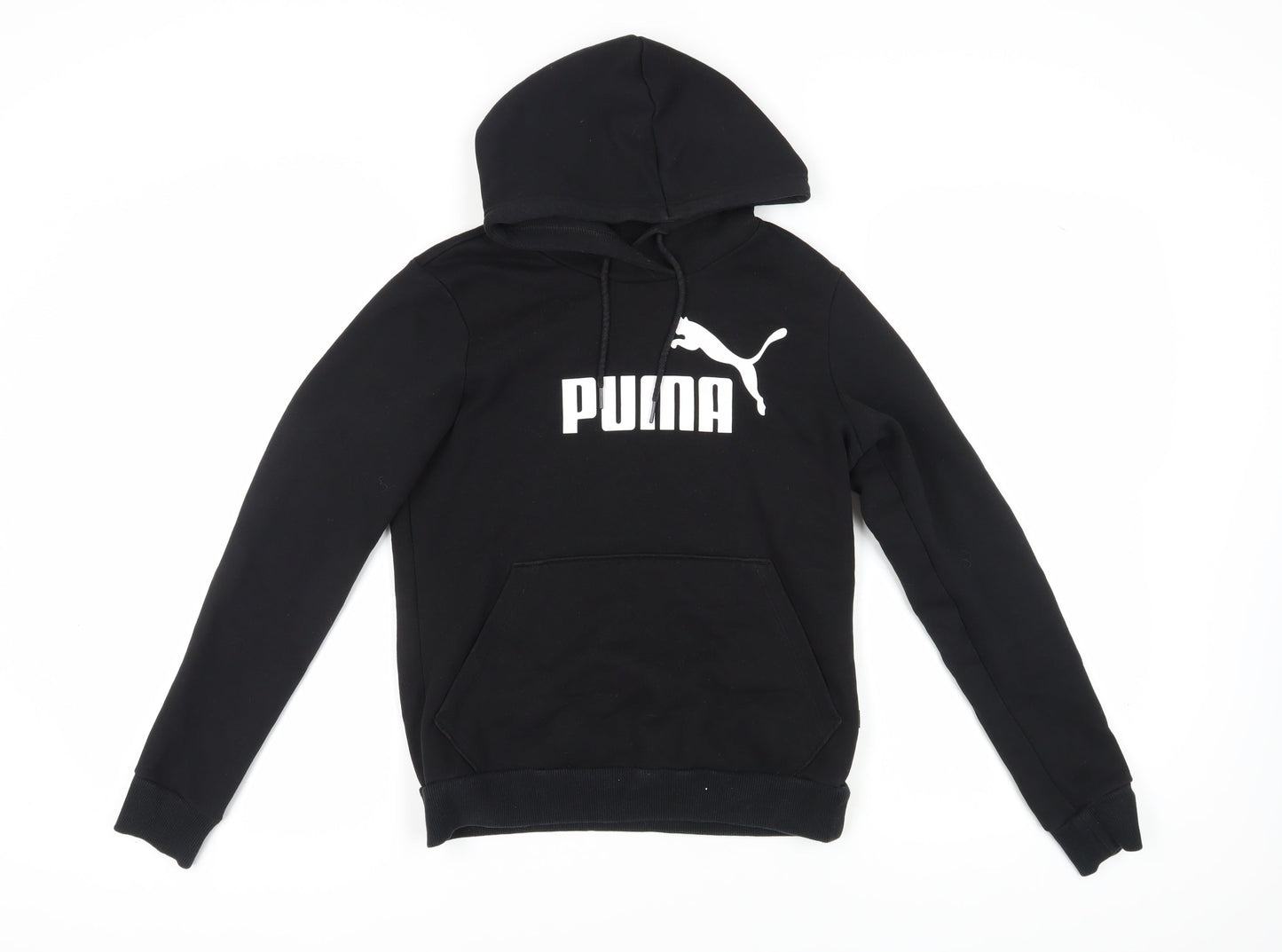 Puma Black Unisex Pullover Hoodie, Size 10