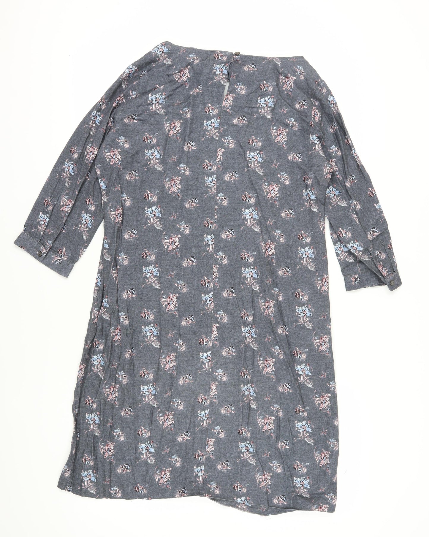 Laura Ashley Women's Floral Shift Dress, Grey, Size 12