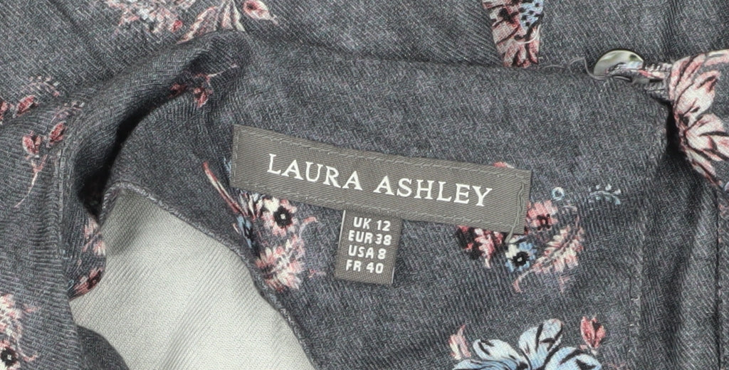 Laura Ashley Women's Floral Shift Dress, Grey, Size 12