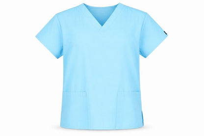 Front view of Dickies unisex blue s v-neck t-shirt, casual, regular fit