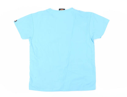 Dickies Unisex Blue S V-Neck T-Shirt, Casual, Regular Fit