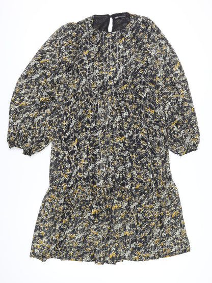 Zara Women's Multicoloured Floral A-Line Dress XS